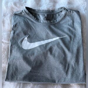Nike Heather Gray Tee with White Swoosh